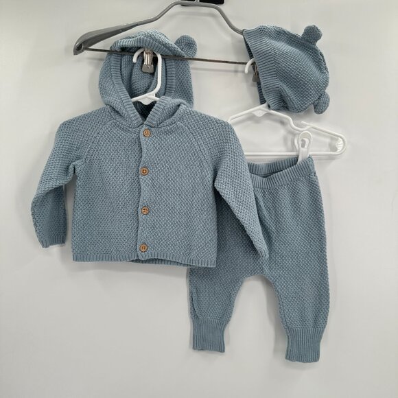 Modern Moments by Gerber 3-Piece Layette Set Sweater Pants Hat 3-6 Months 60c40v - Picture 1 of 9